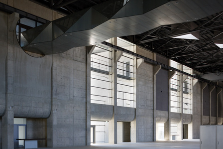 Interior view of the Research and Testing Complex of Kashiwanoha Campus in Chiba, Japan. It is designed by Imai Laboratory from Tokyo University.