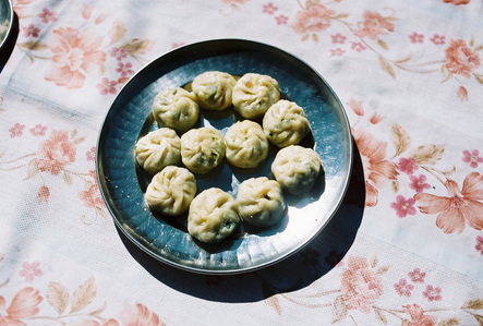 A plate of Nepalese dumplings.