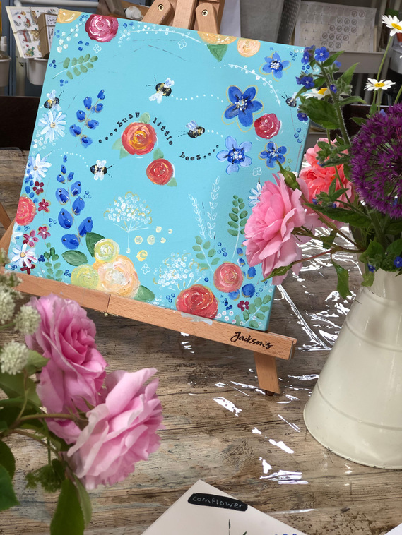 Paining cotton bud flowers