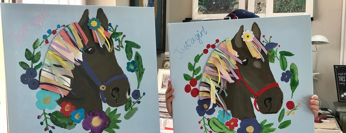 A fun party painting horses!