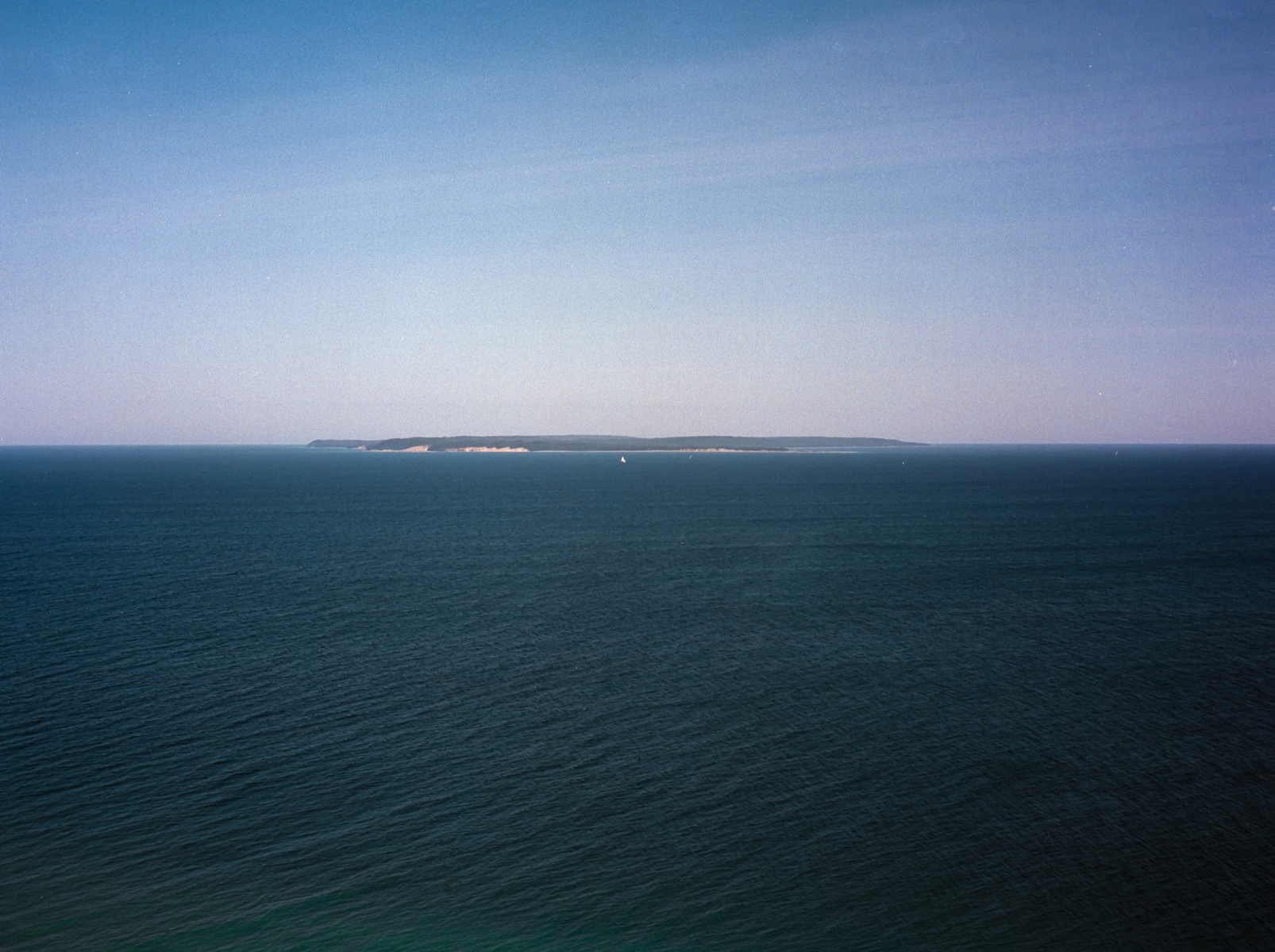 North Manitou Island with Lake Michigan in the foreground, taken from Pyramid Point, Sleeping Bear Dunes National Lakeshore, Michigan