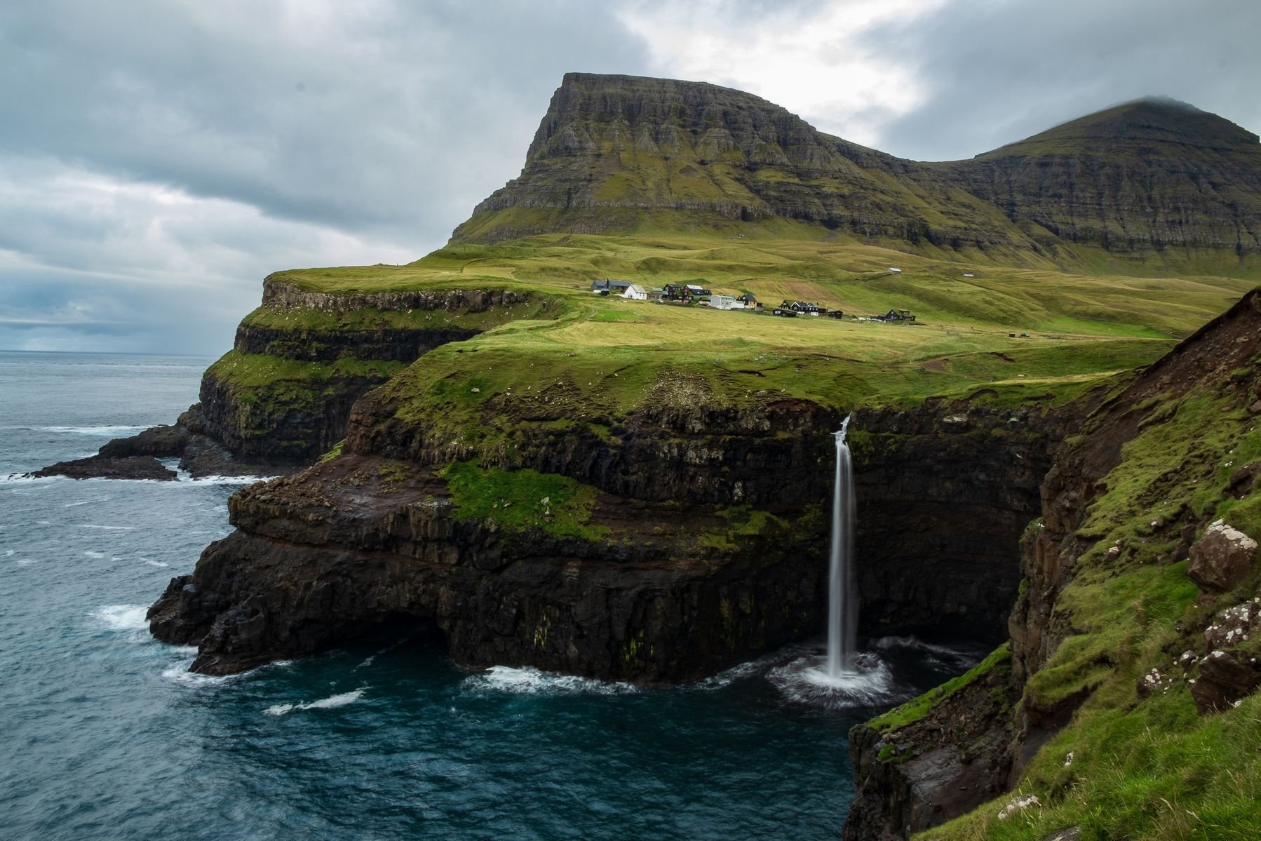 The famous Faroese waterfall at Gasadalur. Shot on a Fuji XT2