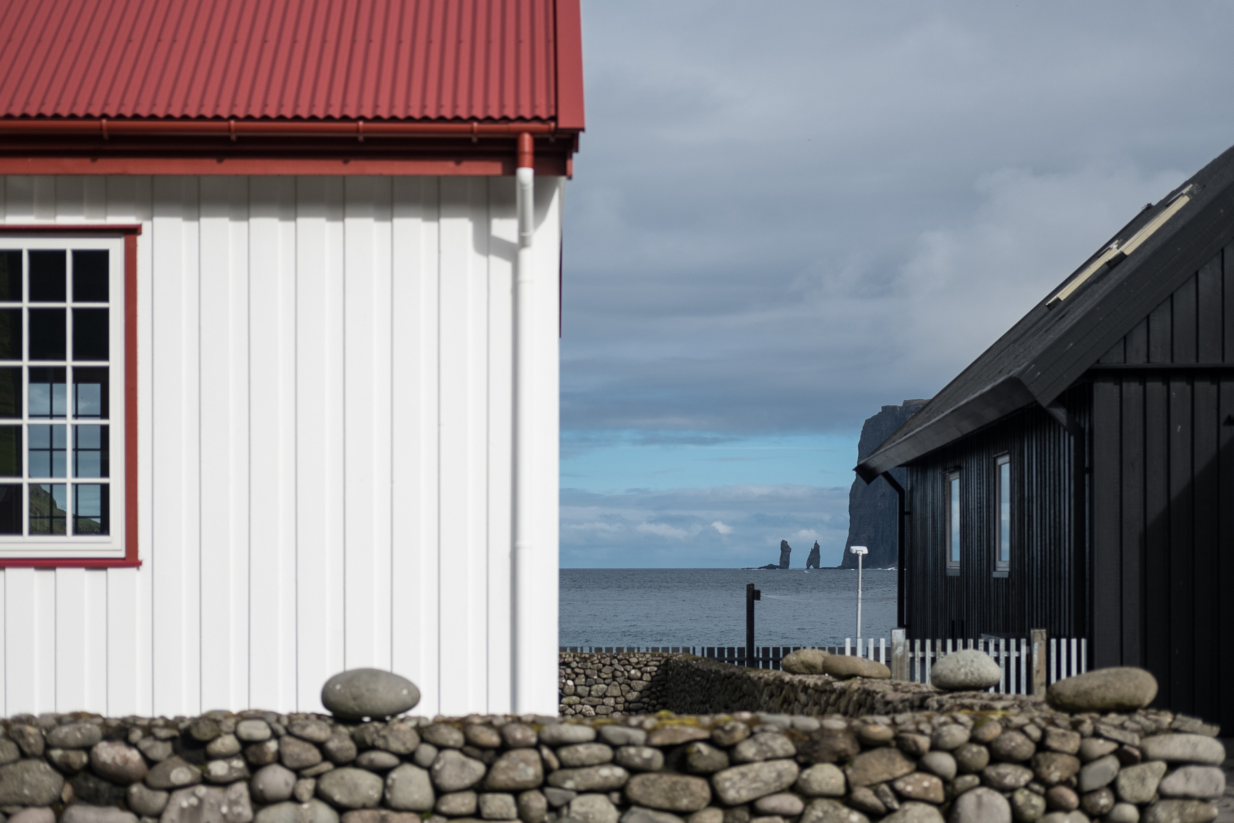 A scene from the town of Tjørnuvík, Faroe Islands