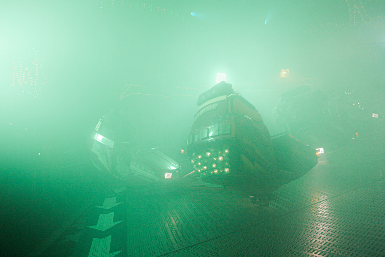 Foggy fun ride at the fair.