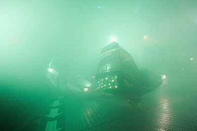 Foggy fun ride at the fair.
