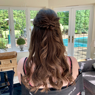 Bridal half up half down with fishtail plaits and curls