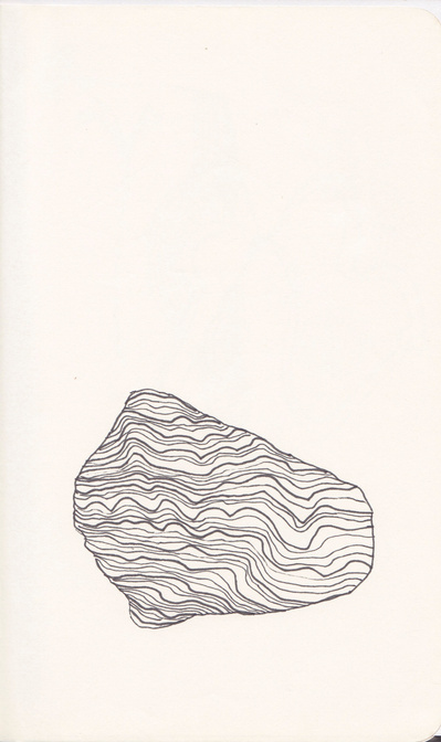 Line drawing, which looks like a stone object