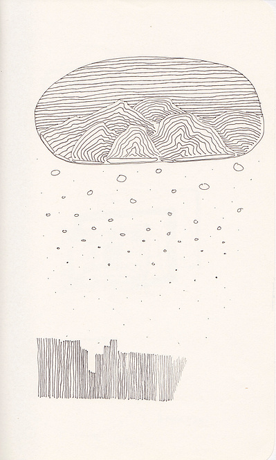 a drawing where things fall from higher realm to lower realm