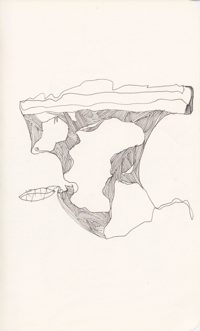 Ink drawing, lines and forms