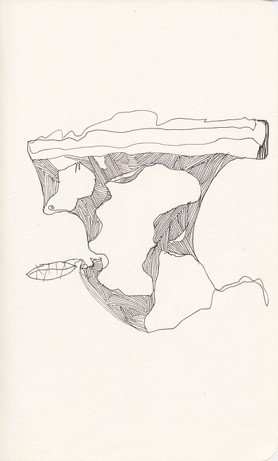 Ink drawing, lines and forms