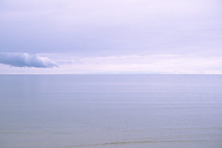 Horizon where the sky seems to touch the sea