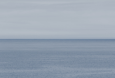 Horizon where the grey sky seems to touch the sea