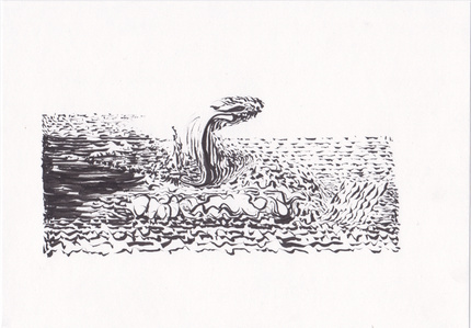 water spire ink drawing