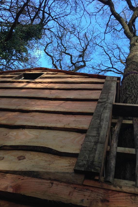 Detail of treehouse cladding