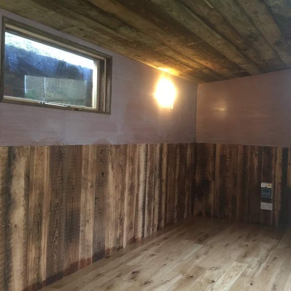 Interior of garden room in Clapham London