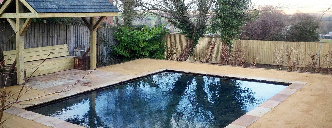 Moretonhampstead landscaping project, nature/wildlife pond surrounded by hogging path