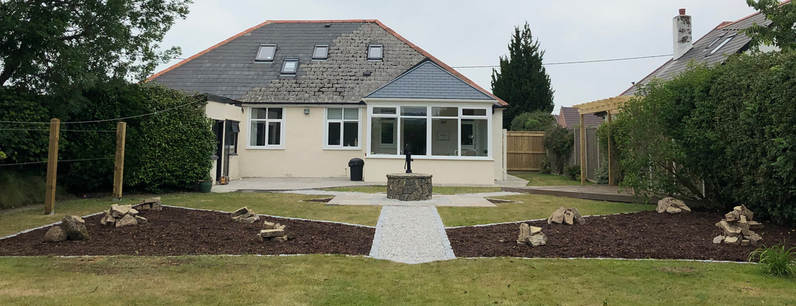 Garden landscaping at property in Okehampton, Devon. Design and landscaping by Sam Bairstow of Seriously Good Landscapes