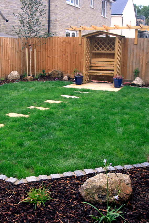 Garden landscaping as part of a new development in Devon