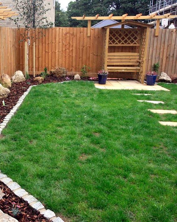 Garden landscaping as part of a new development in Devon