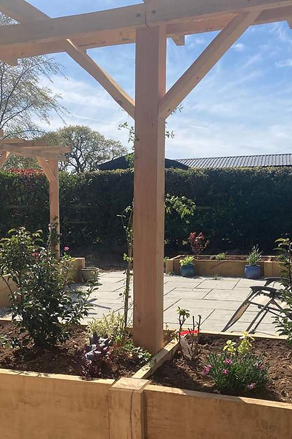 detail of timber planters