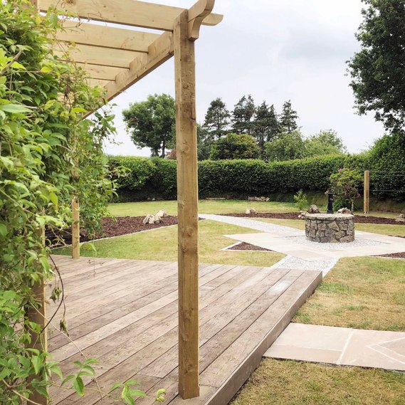 Garden landscaping at property in Okehampton, Devon. Design and landscaping by Sam Bairstow of Seriously Good Landscapes