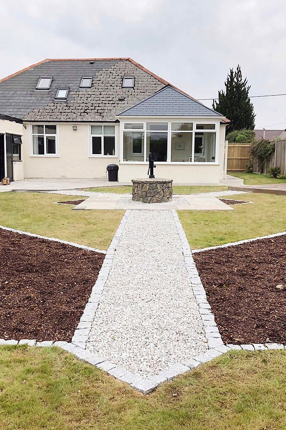 Garden landscaping at property in Okehampton, Devon. Design and landscaping by Sam Bairstow of Seriously Good Landscapes