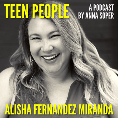 Podcast cover art featuring author and podcaster Alisha Fernandez Miranda, the author of My What If Year.