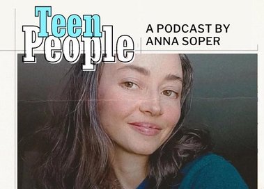 Photo of podcast host Anna Soper, who is looking at the camera and smiling. The text reads 