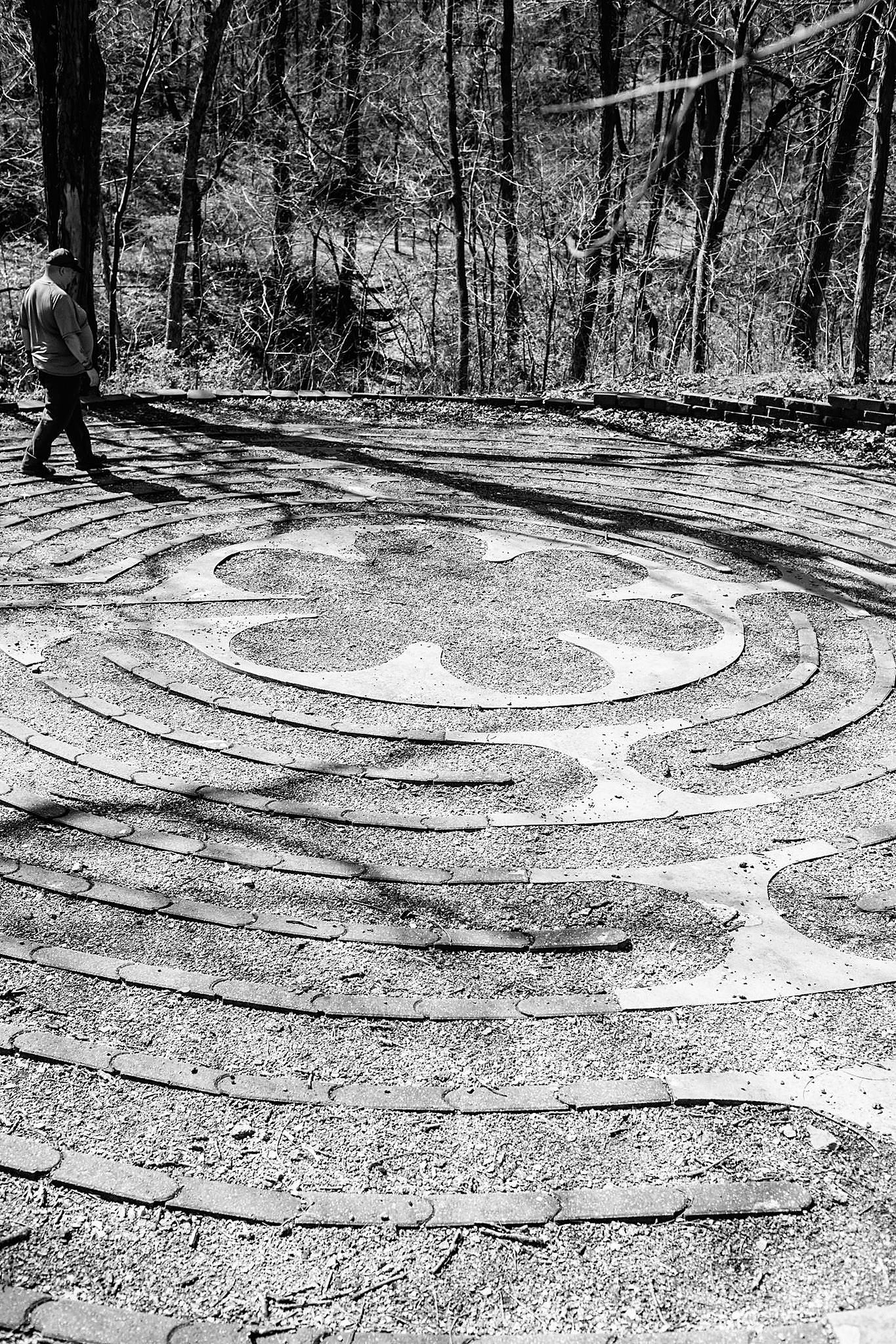 Participants silently walk the Chartres Labyrinth. Originated around 1200 A.D. Many comparisons are drawn between ancient warrior stories and the participants themselves. Ancient warriors had a deeper connection to the spiritual and the feminine than the