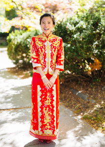 Outdoor garden wedding ceremony in Waltham, MA
