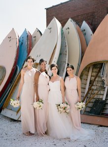 Bridal Party photos at a Rhode Island Wedding shot on medium format Kodak film at Regatta Place.  GOAT ISLAND MARINA Film Photography