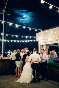 Night during REGATTA PLACE WEDDING AT GOAT ISLAND MARINA Film Photography