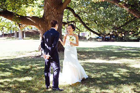 Romantic wedding ceremony at Lyman Estate