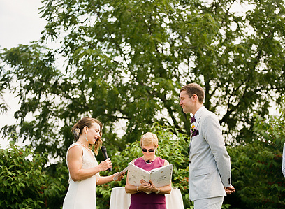 Wedding ceremony at Quonquont Farm