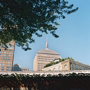 Downtown Boston buildings shot on Kodak film with a 6X6 camera.