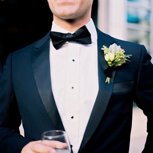 A groomsmen&#x27;s boutonniere shot on 6X6 Kodak film in Boston