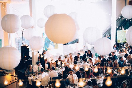 Wedding reception at Artists for Humanity Epicenter Boston. Wedding Ceremony and Reception by Archive Moderne Photography Studio
