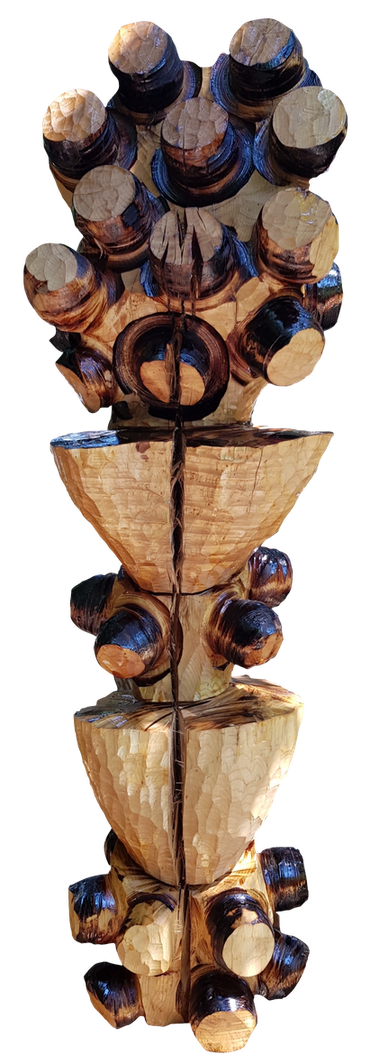 Untitled.
Carving wood.
 h 115 x  w 31 x d 9 cm.
2017.