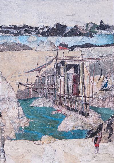 “Cala Caleta I“ . Collage on carton. 42 x 29,5 cm. 1981