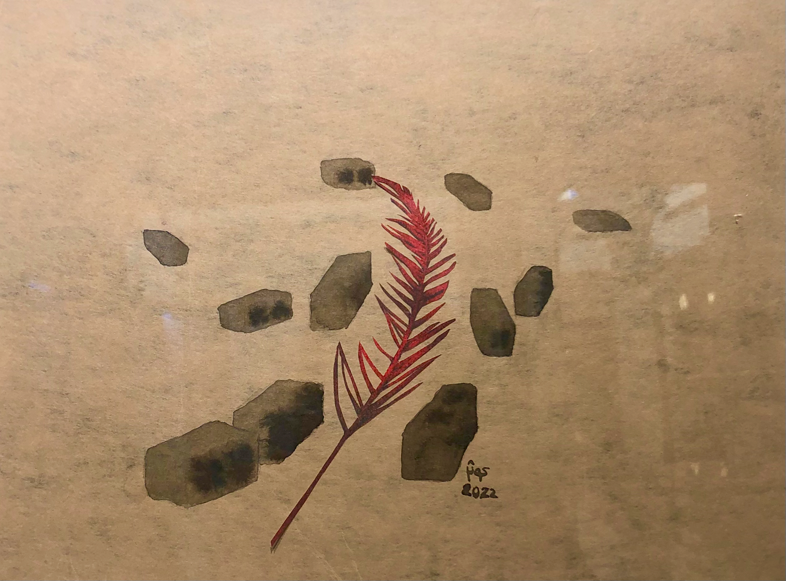 No title. Painting and collage. 28 x 36 cm. 2022.