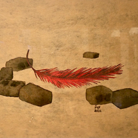 No title. Painting and collage. 28 x 36 cm. 2022.