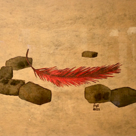 No title. Painting and collage. 28 x 36 cm. 2022.