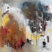 Caos 1. Oil and Mixed Media on Canvas. 100 x 100 cm. 2020.