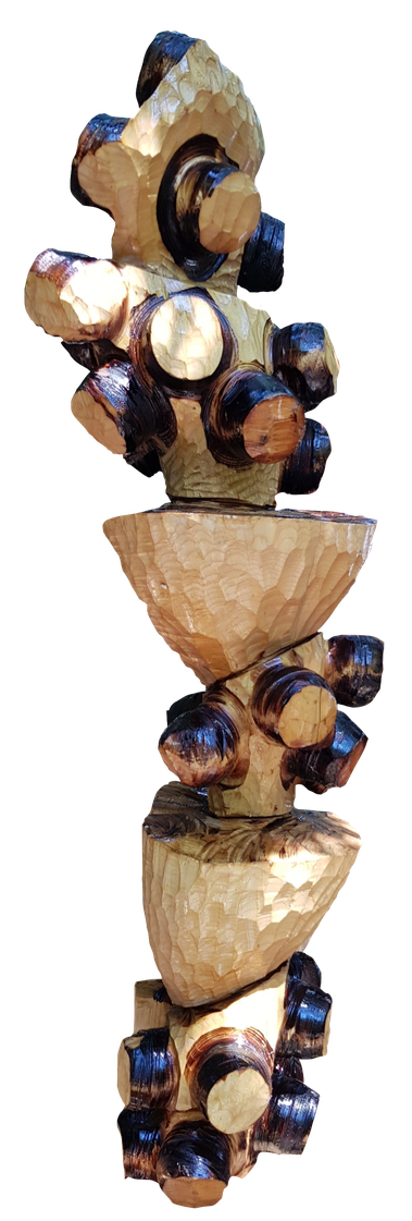 Untitled.
Carving wood.
 h 115 x  w 31 x d 9 cm.
2017.