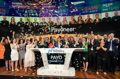 IPO at NASDAQ with confetti 