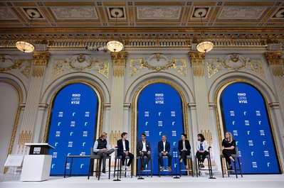 a discussion panel prior to a company going live in NYSE