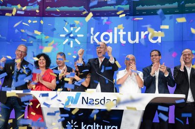 IPO at NASDAQ with confetti 