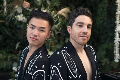 Portrait of Benny Or and Cristian Andres S. on their wedding day
