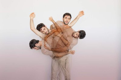 Dancer Omri Drumlevich in a multi-exposure portrait photographed by Nir Arieli for the VOA campaign