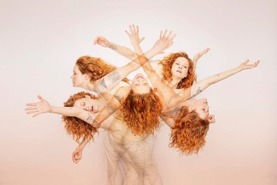 Dancer Zina Zinchenko in a multi-exposure portrait photographed by Nir Arieli for the VOA campaign